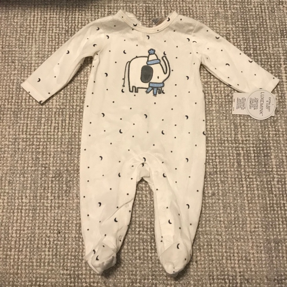 0-3 month fleece zip up pjs